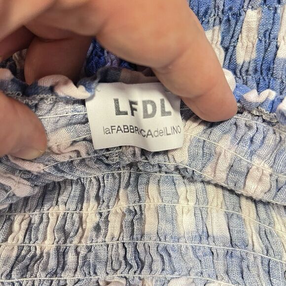 LFDL LA FABBRICA DEL LINO Linen Halter Maxi Dress Size Small Made in Italy - Picture 5 of 8